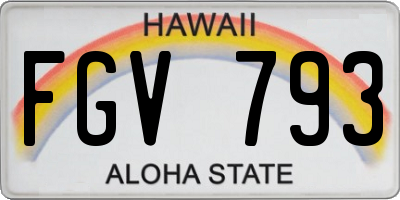 HI license plate FGV793