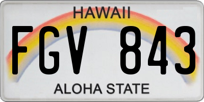 HI license plate FGV843