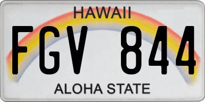 HI license plate FGV844