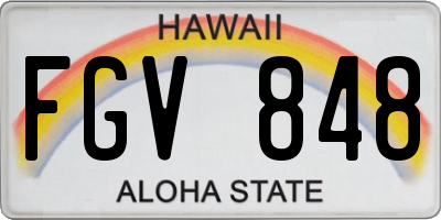 HI license plate FGV848