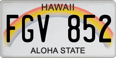 HI license plate FGV852