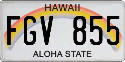 HI license plate FGV855