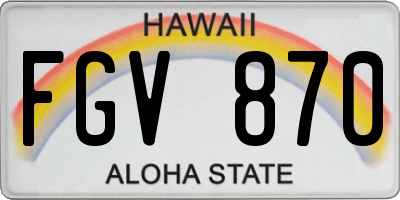 HI license plate FGV870