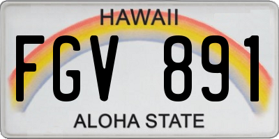 HI license plate FGV891