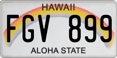 HI license plate FGV899