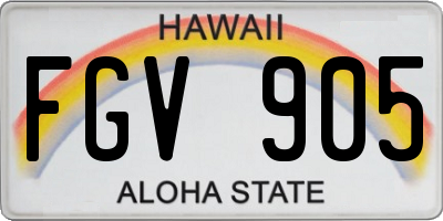 HI license plate FGV905
