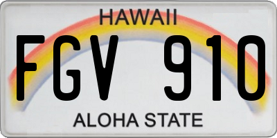 HI license plate FGV910