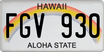 HI license plate FGV930
