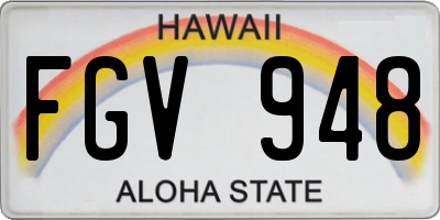 HI license plate FGV948