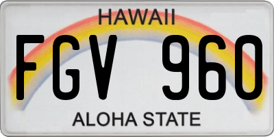 HI license plate FGV960