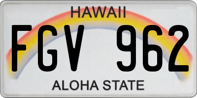 HI license plate FGV962