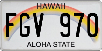 HI license plate FGV970