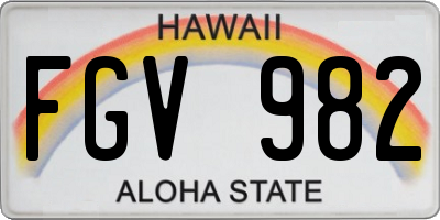 HI license plate FGV982