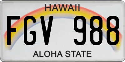 HI license plate FGV988