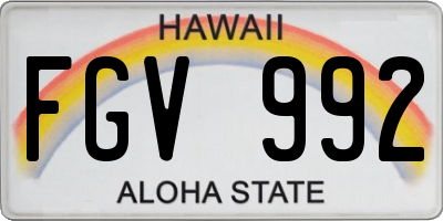 HI license plate FGV992
