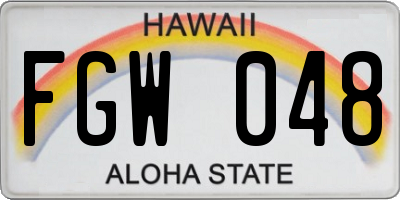 HI license plate FGW048