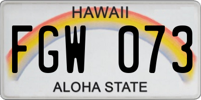 HI license plate FGW073