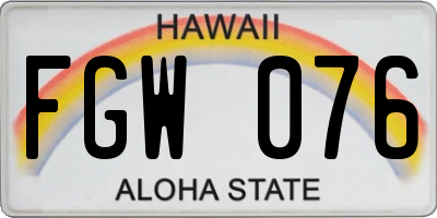 HI license plate FGW076