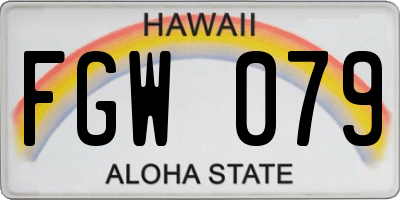HI license plate FGW079