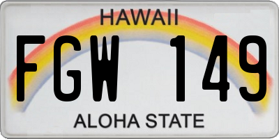 HI license plate FGW149