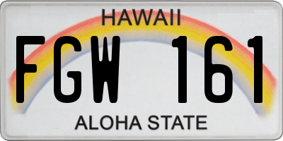 HI license plate FGW161