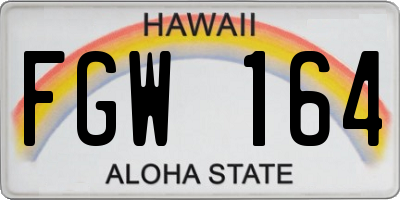 HI license plate FGW164