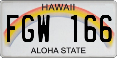 HI license plate FGW166