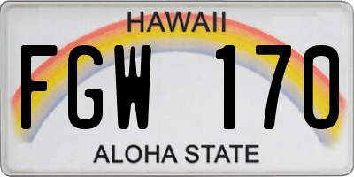 HI license plate FGW170