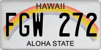 HI license plate FGW272