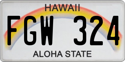 HI license plate FGW324