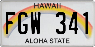 HI license plate FGW341