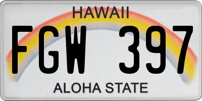 HI license plate FGW397