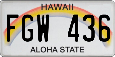 HI license plate FGW436