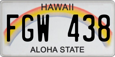 HI license plate FGW438