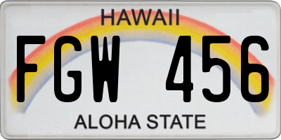 HI license plate FGW456