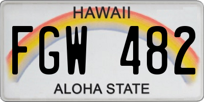 HI license plate FGW482