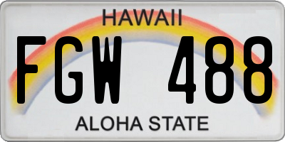 HI license plate FGW488