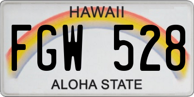 HI license plate FGW528