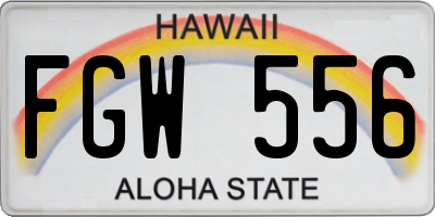 HI license plate FGW556
