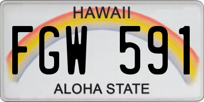 HI license plate FGW591