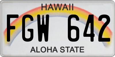 HI license plate FGW642