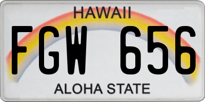 HI license plate FGW656