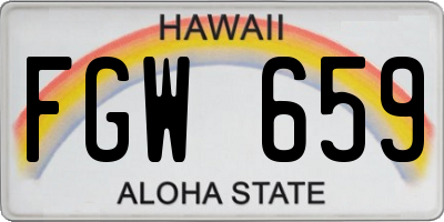 HI license plate FGW659
