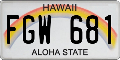 HI license plate FGW681