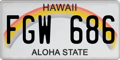 HI license plate FGW686