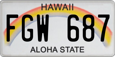 HI license plate FGW687