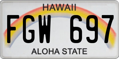 HI license plate FGW697