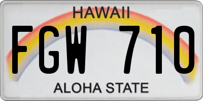 HI license plate FGW710