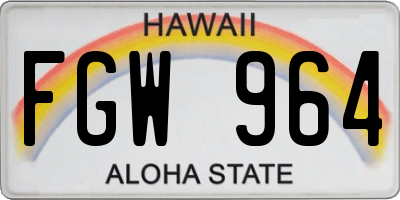 HI license plate FGW964