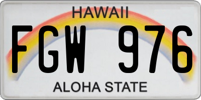 HI license plate FGW976